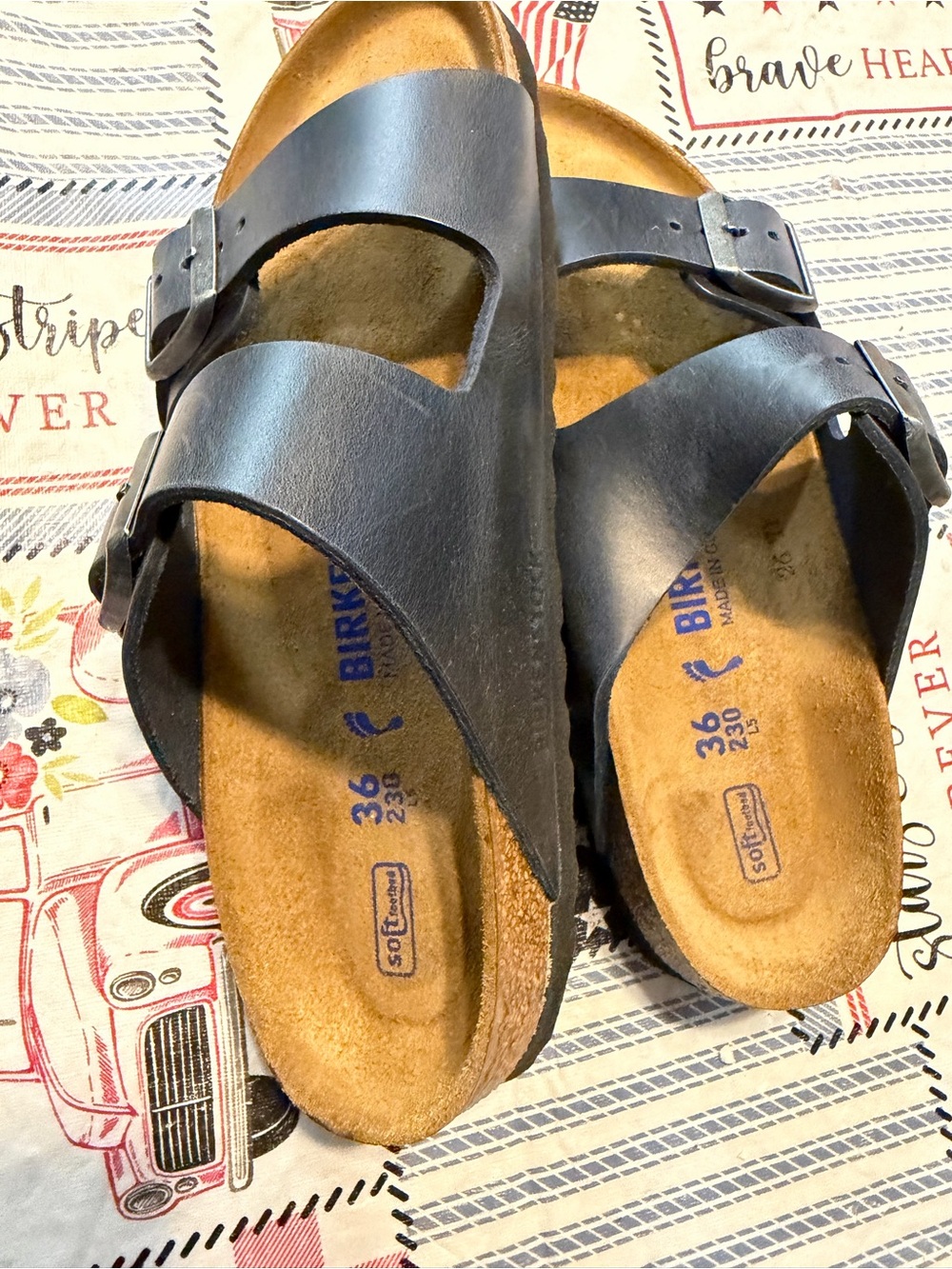 Birkenstock Women's Navy Blue Two-Strap Sandals - Picture 2 of 4
